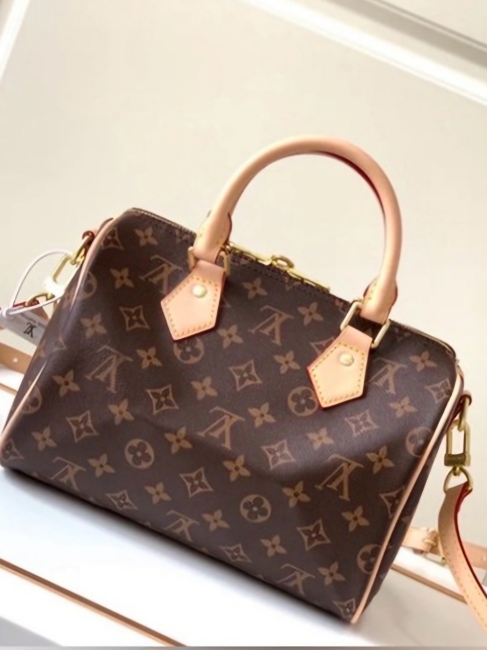 LV Brown Monogram Speedy with Tan Vachetta Trim - Size 35